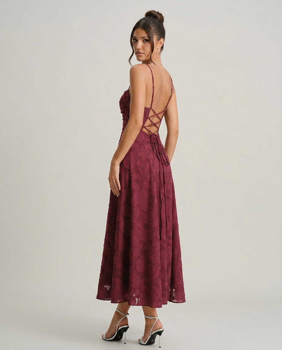 Vanna | Jacquard Slip Maxi Dress