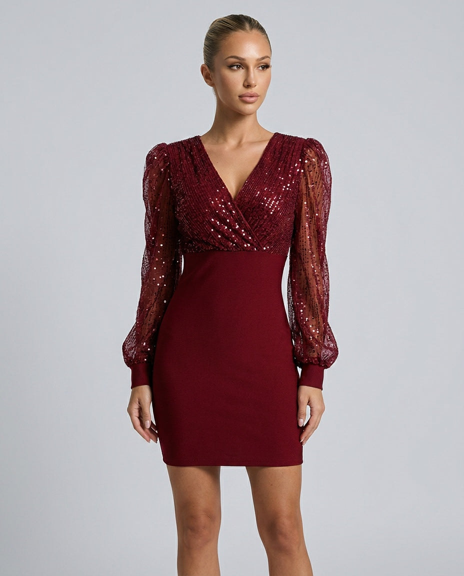 Wolff | Sequin Mini Dress with All-Over Embellishment