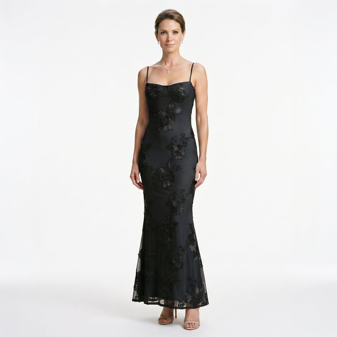 Cassia | Floral Jacquard Corset Maxi Dress