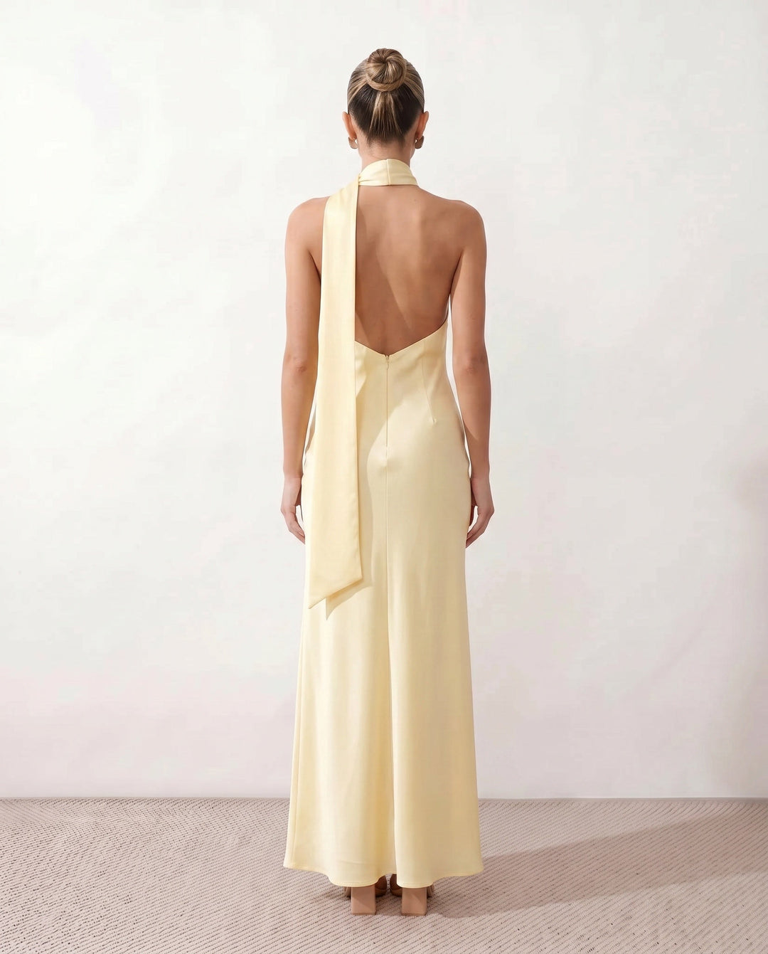 Leona | Cowl Neck Halter Maxi Dress