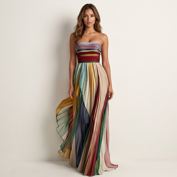 Celeste | Colourful Pleated Maxi