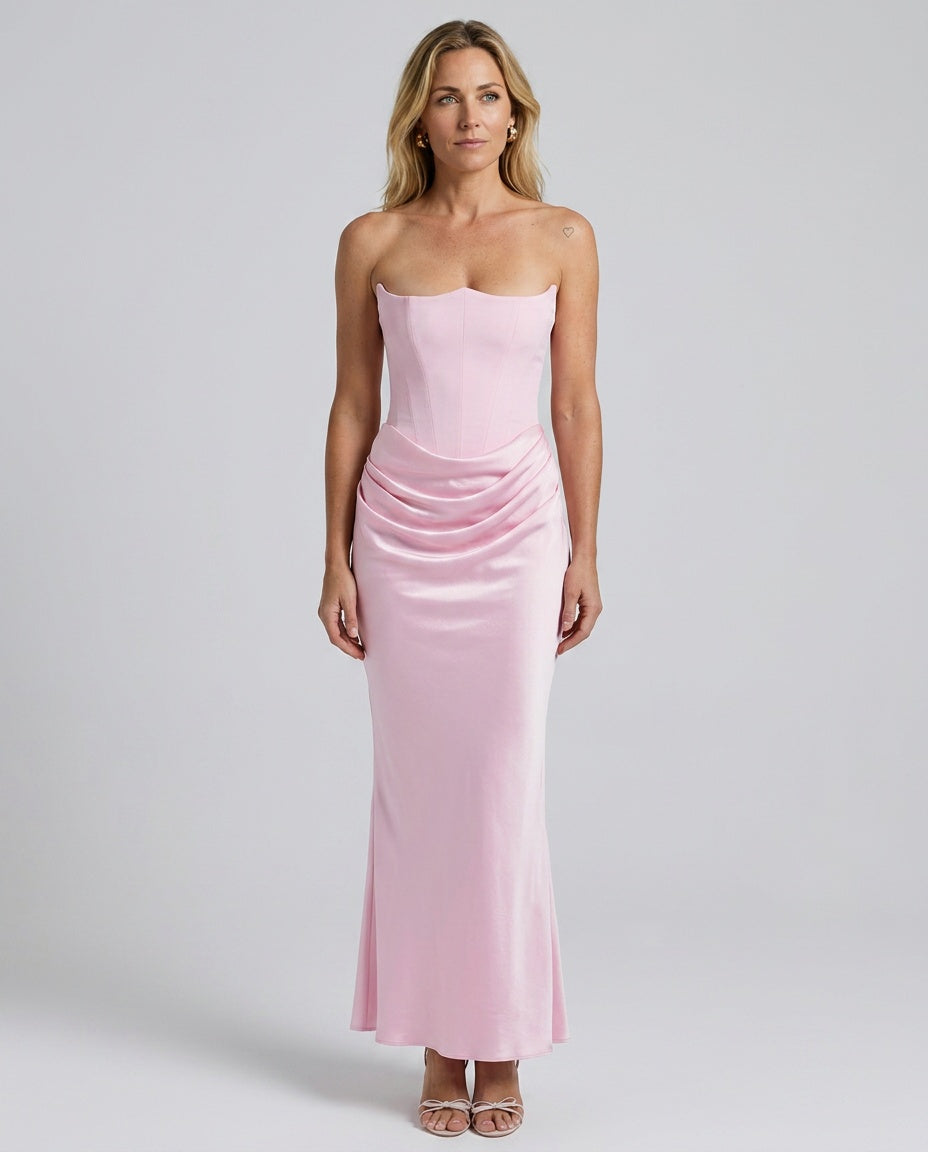 Pia | Strapless Corset Maxi Dress
