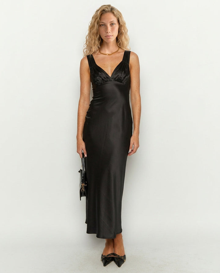 Verlaine | Satin-Look Wedding Guest Maxi Dress