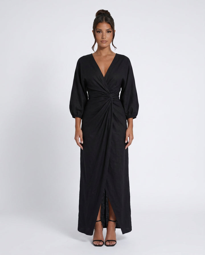 Tamsin | Tie-Back Wrap Maxi Dress