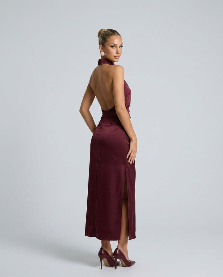 Esme | One-Shoulder Satin-Look Maxi Dress