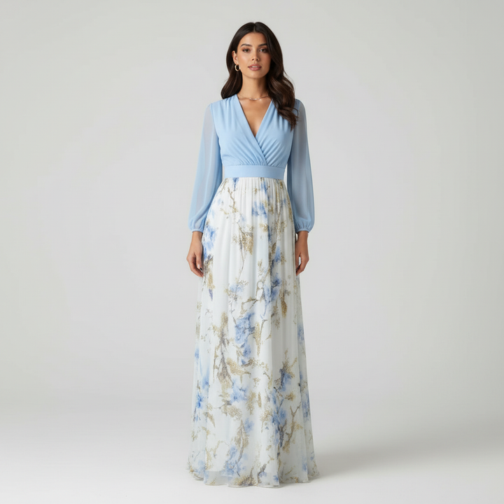 Clara | Floral Maxi Dress with V-Neck