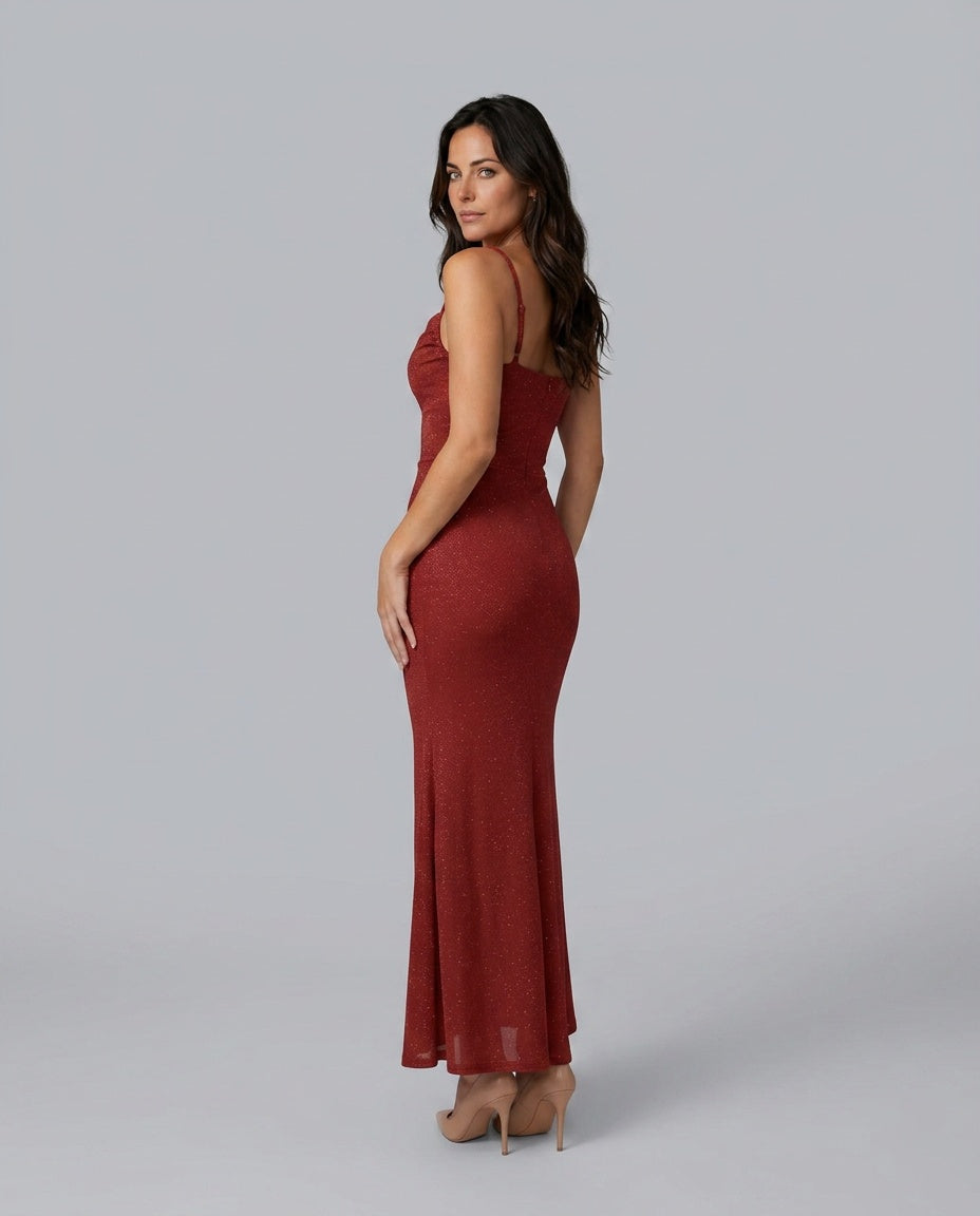 Valentina | Metallic Mermaid Maxi Dress