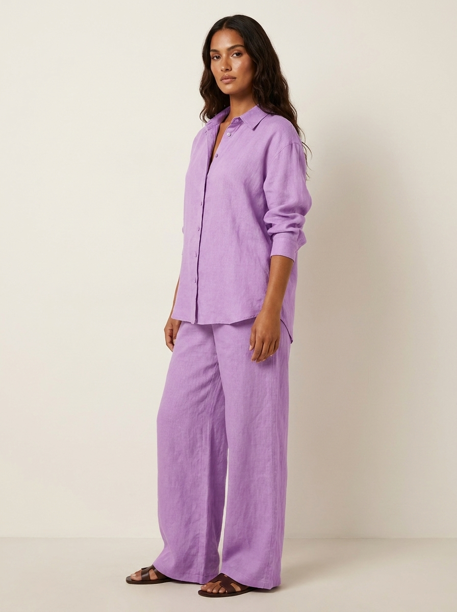 Romy | Linen-Blend Wide-Leg Two-Piece Set