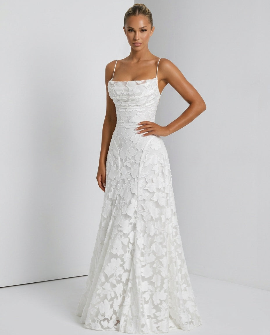 Isolde | Corset Lace-Up Back Maxi Dress