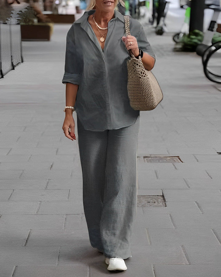 Ottavia | Lightweight Blouse &amp; Wide-Leg Trouser Co-ord Set