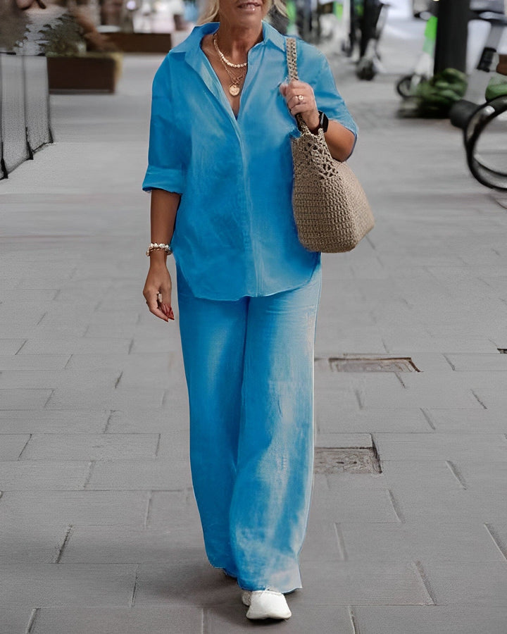Ottavia | Lightweight Blouse &amp; Wide-Leg Trouser Co-ord Set