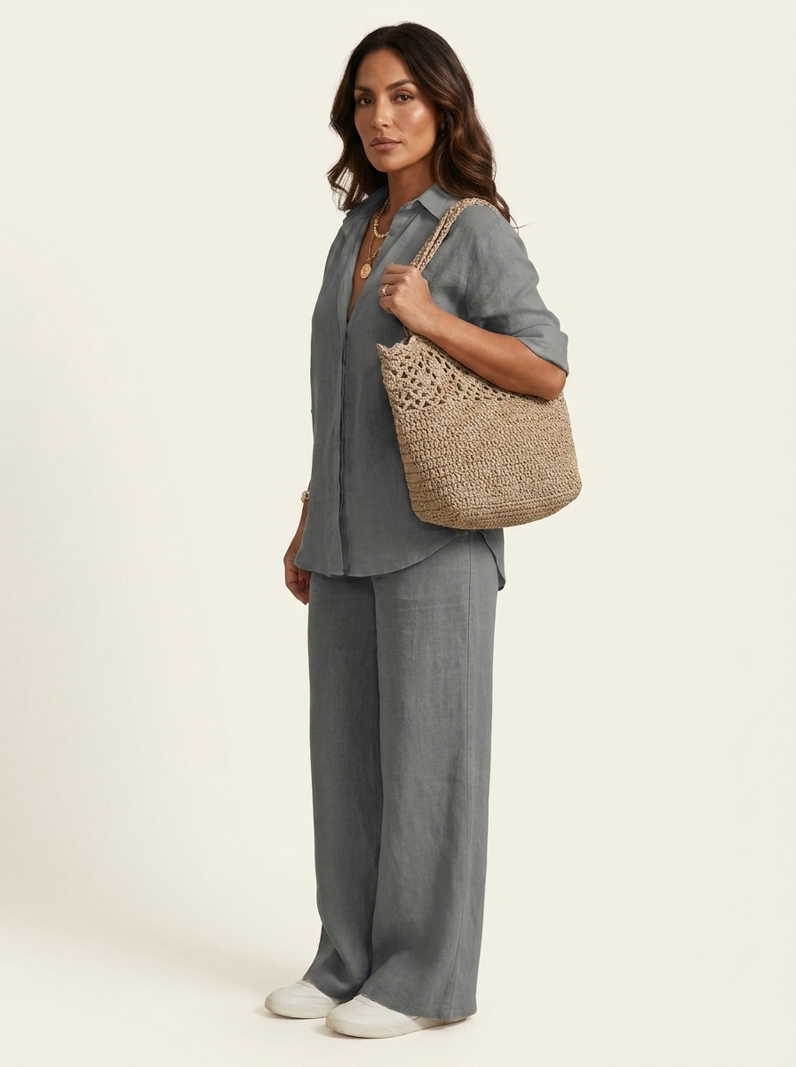 Ottavia | Lightweight Blouse &amp; Wide-Leg Trouser Co-ord Set