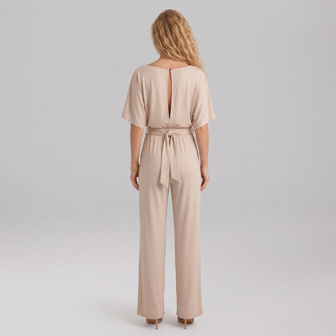 Luisa | V-Neck Jumpsuit with Waist Tie
