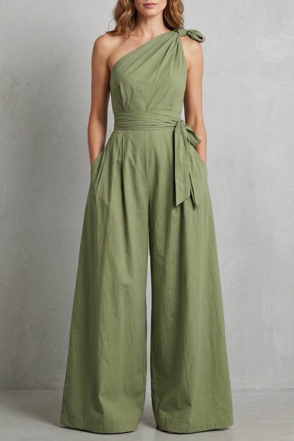 Lunéa | Graceful Draped One-Shoulder Jumpsuit