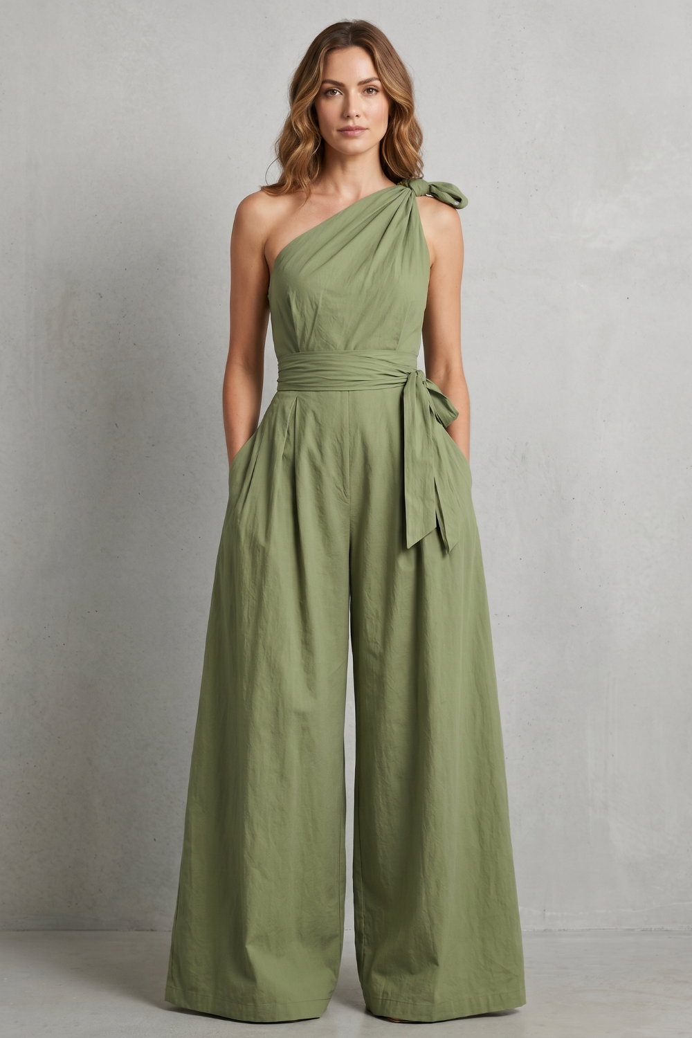 Lunéa | Graceful Draped One-Shoulder Jumpsuit