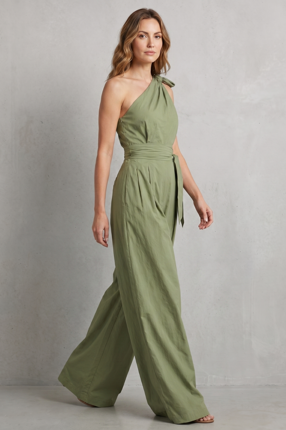 Lunéa | Graceful Draped One-Shoulder Jumpsuit