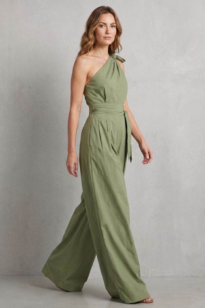 Lunéa | Graceful Draped One-Shoulder Jumpsuit