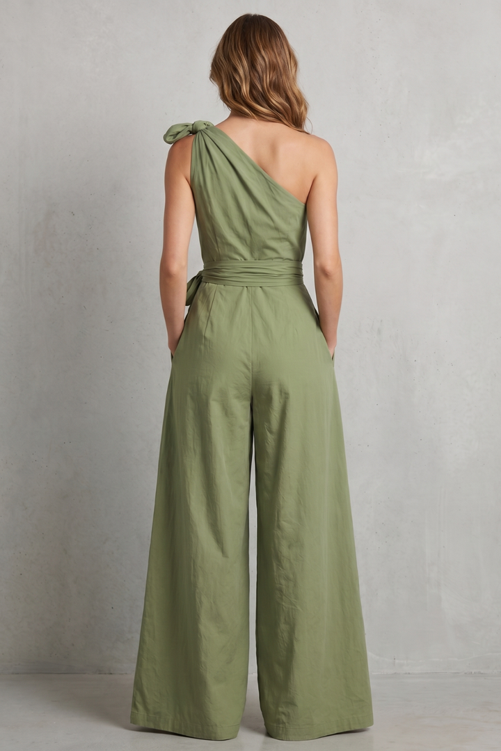 Lunéa | Graceful Draped One-Shoulder Jumpsuit