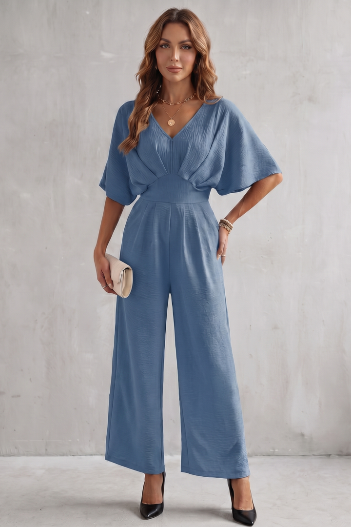 Lunévia | Batwing Wide-Leg Jumpsuit