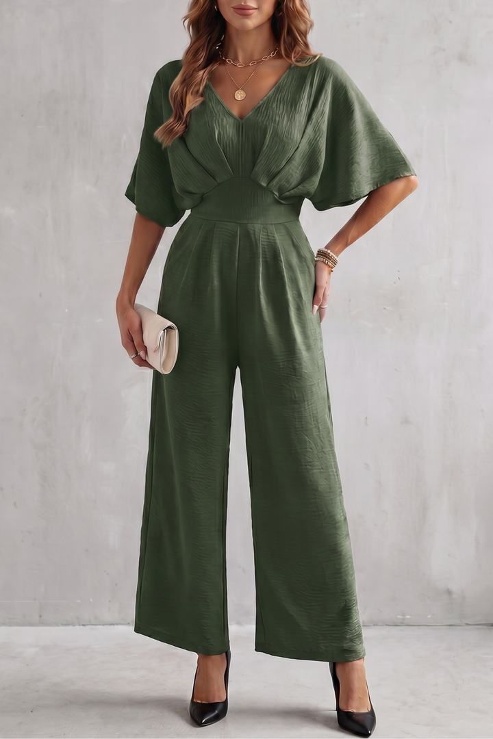Lunévia | Batwing Wide-Leg Jumpsuit