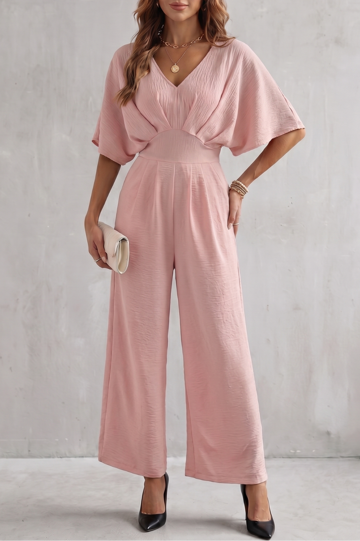 Lunévia | Batwing Wide-Leg Jumpsuit