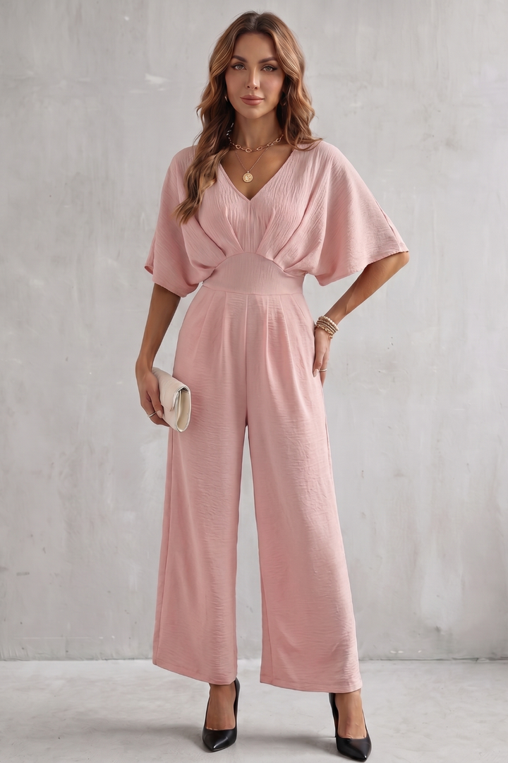 Lunévia | Batwing Wide-Leg Jumpsuit