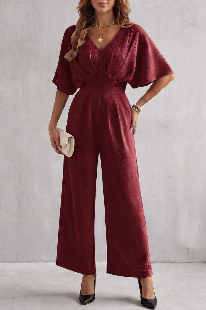 Lunévia | Batwing Wide-Leg Jumpsuit