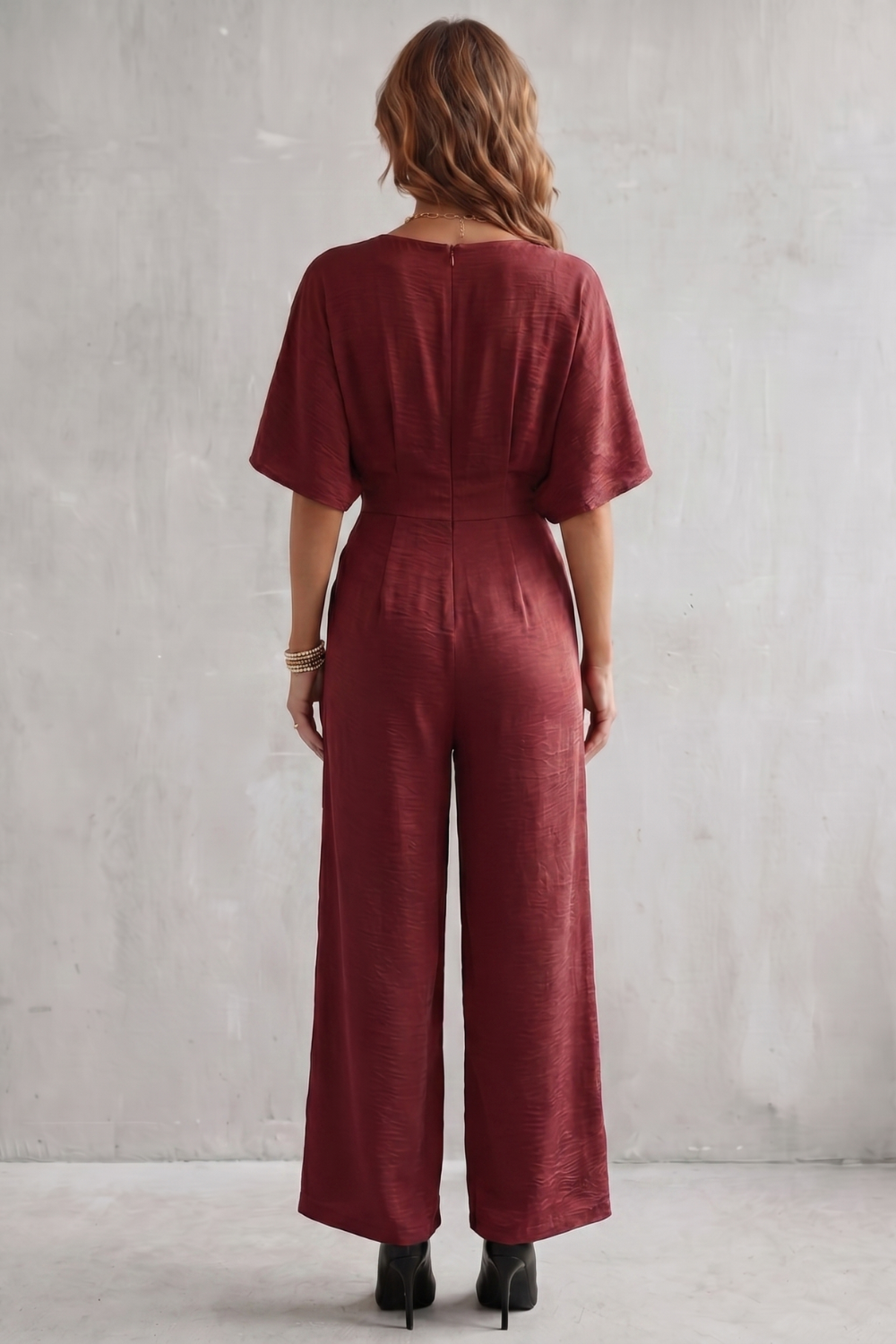 Lunévia | Batwing Wide-Leg Jumpsuit