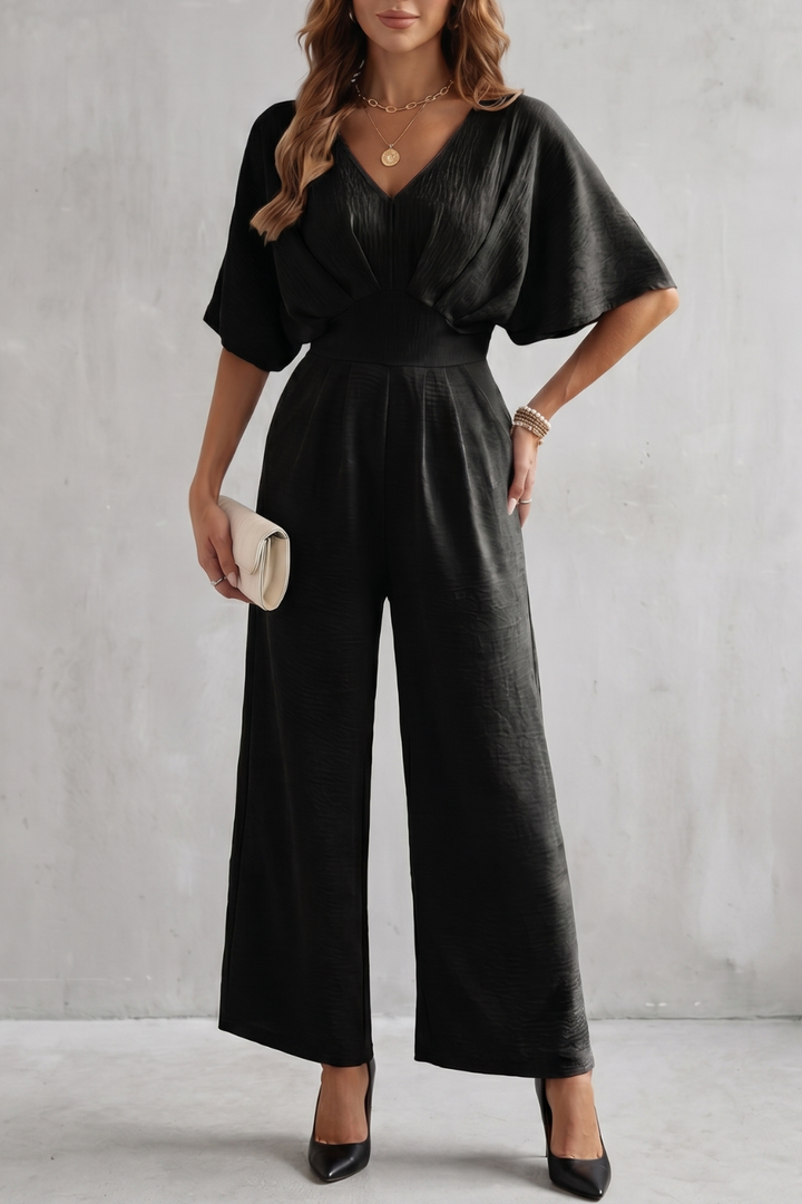 Lunévia | Batwing Wide-Leg Jumpsuit