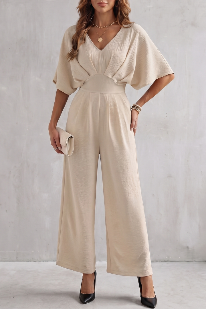 Lunévia | Batwing Wide-Leg Jumpsuit
