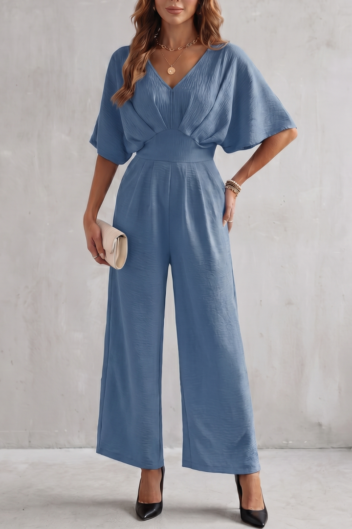 Lunévia | Batwing Wide-Leg Jumpsuit