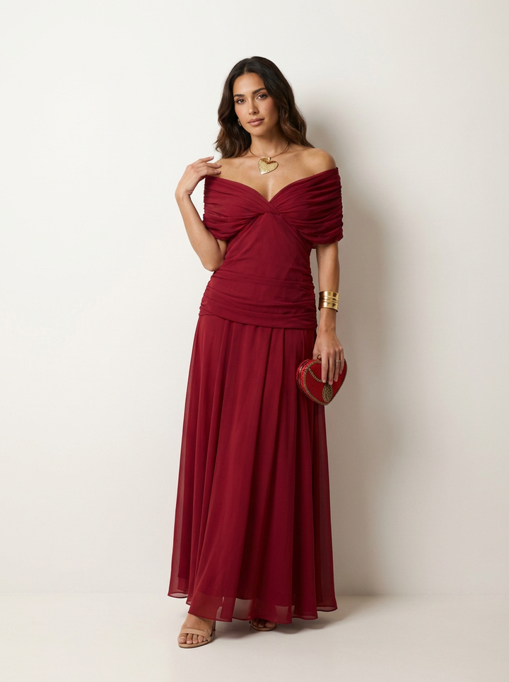 Valentina | Pleated Maxi Evening Dress
