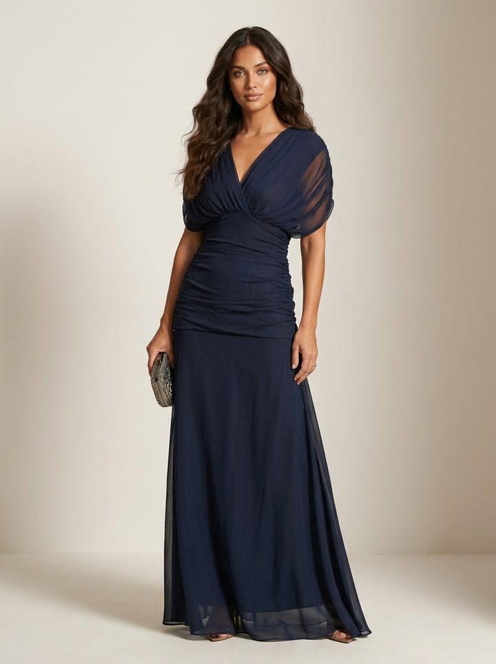 Valentina | Pleated Maxi Evening Dress
