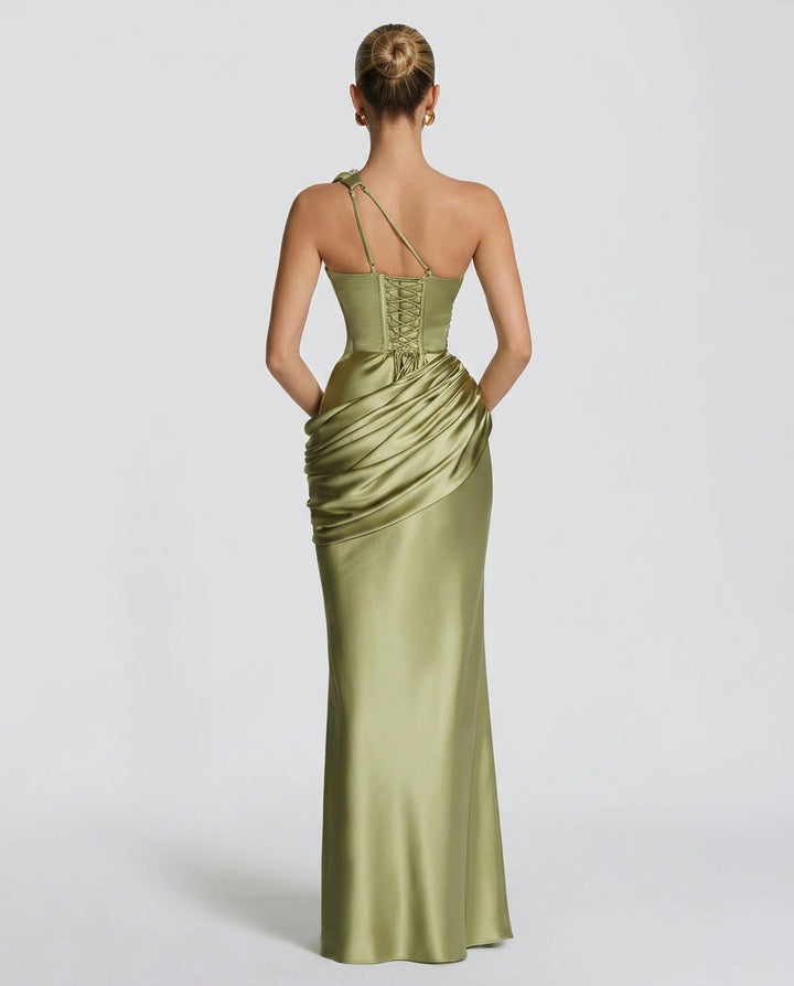 Lena | Cowl Neck Satin-Look Maxi Dress