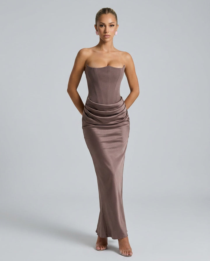 Pia | Strapless Corset Maxi Dress