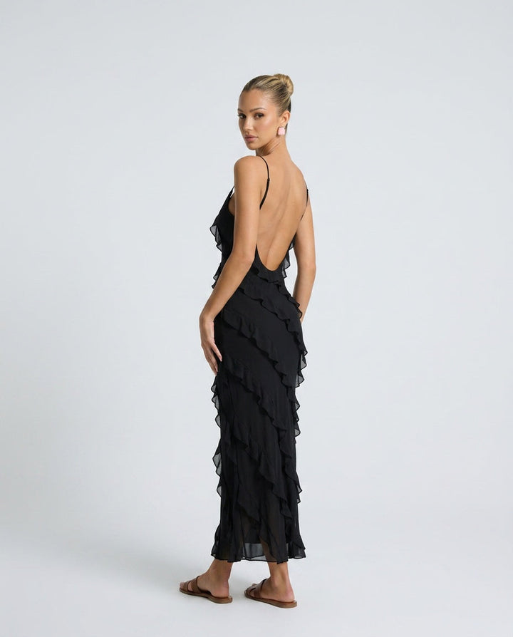 Ottilie | Romantic Ruffle Chiffon Maxi Dress