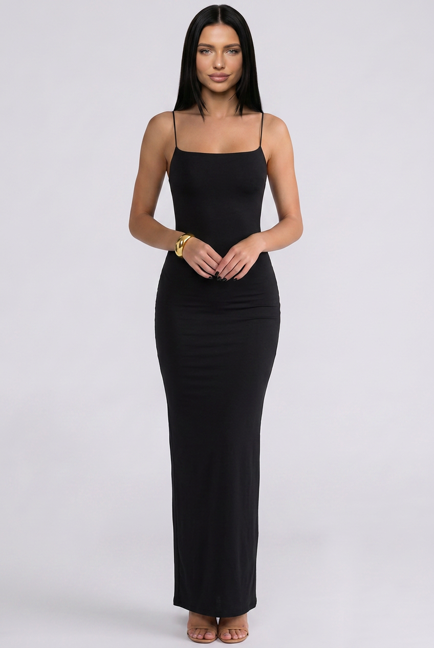 Marcy | Panelled Maxi Dress with Spaghetti Straps