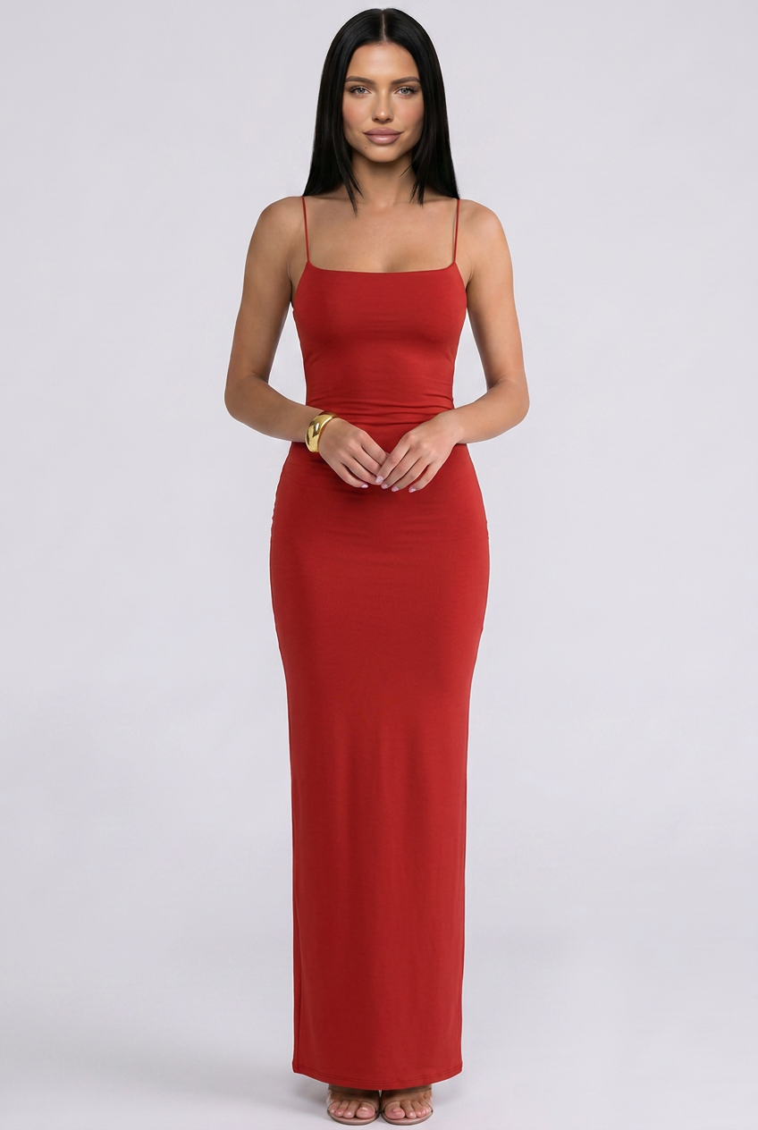 Marcy | Panelled Maxi Dress with Spaghetti Straps