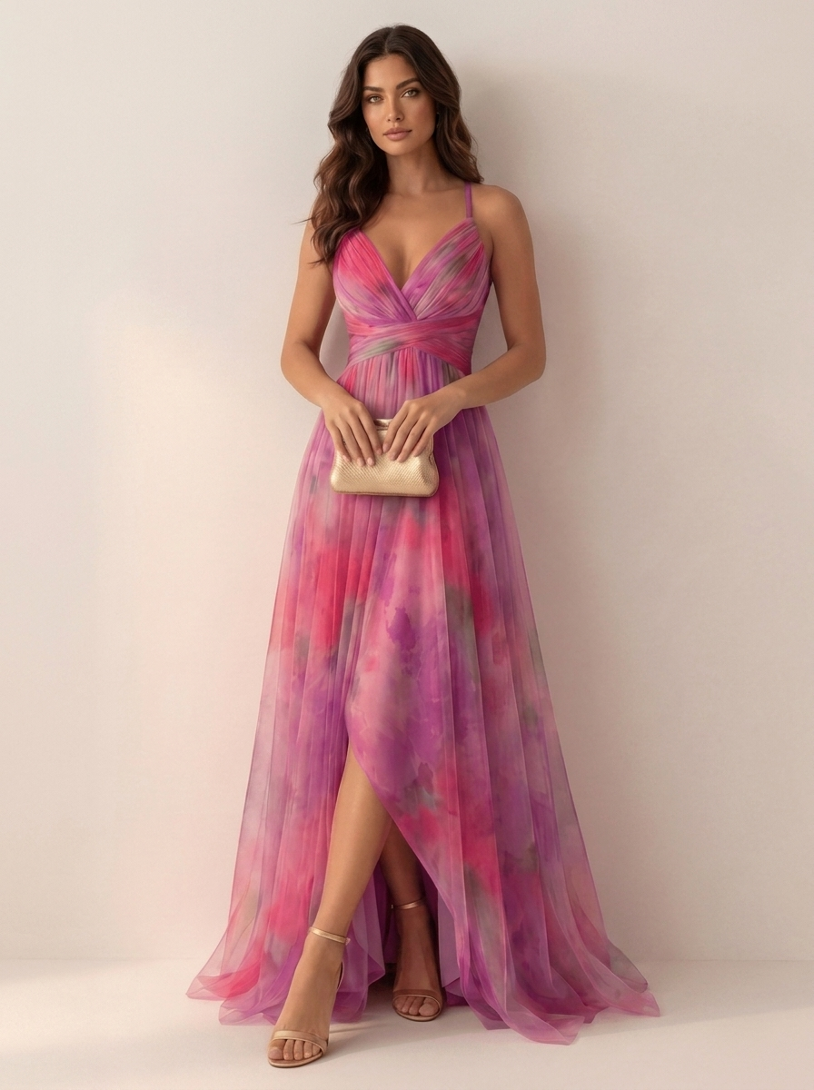 Isadora | Watercolour Print Maxi Dress