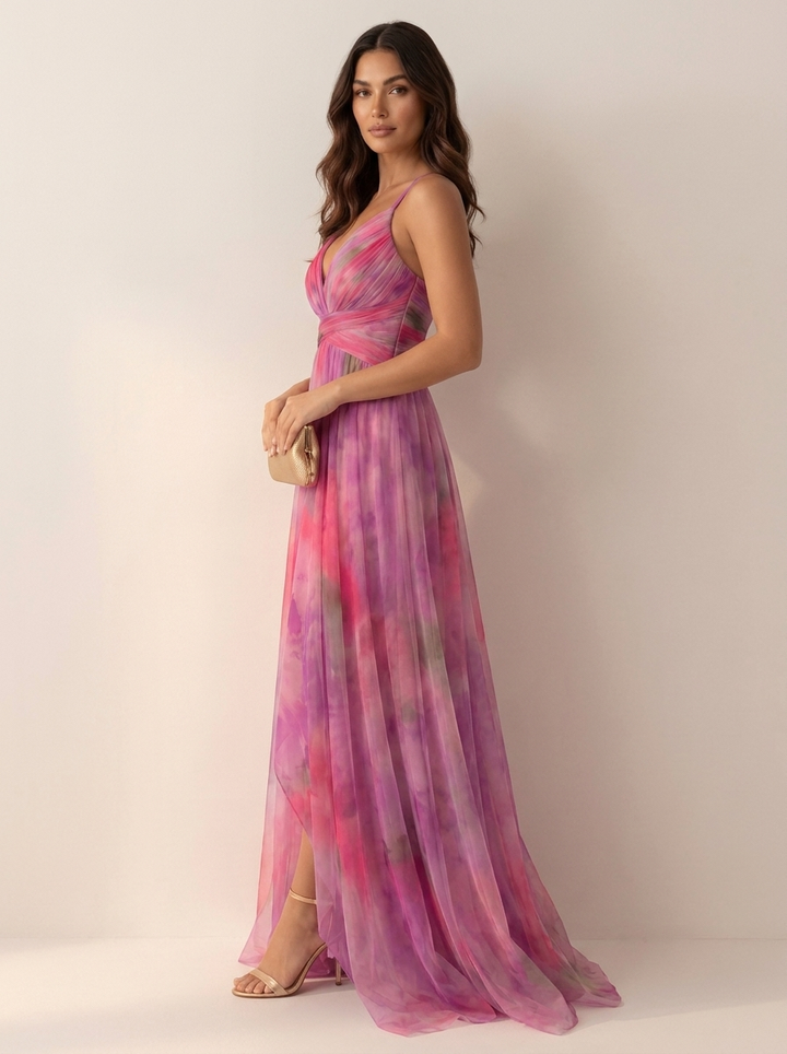 Isadora | Watercolour Print Maxi Dress