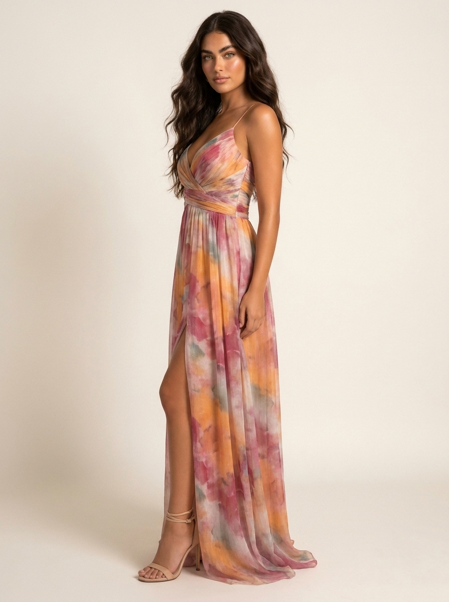 Isadora | Watercolour Print Maxi Dress