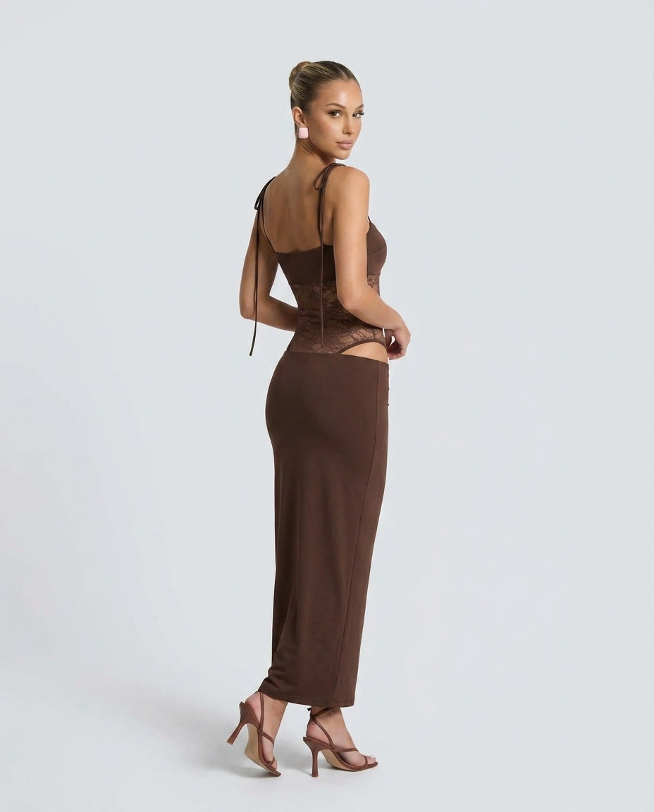 Cora | Spaghetti Strap Lace Maxi Dress