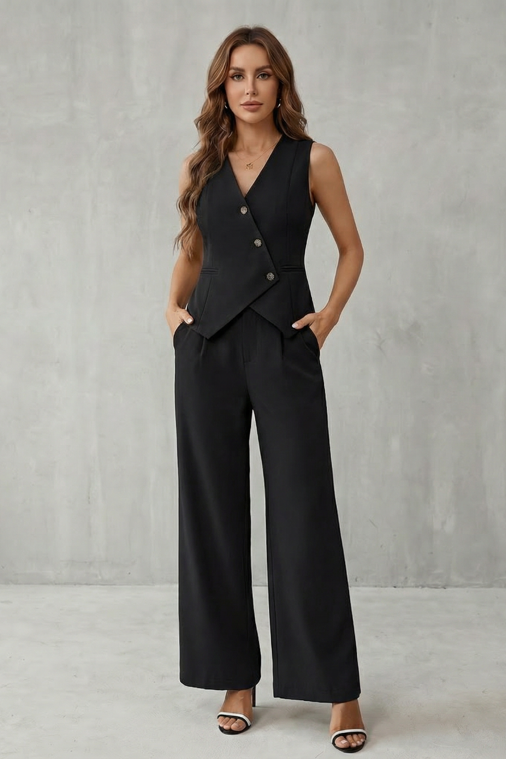 Opal | Tailored Sleeveless Vest &amp; Trouser Set