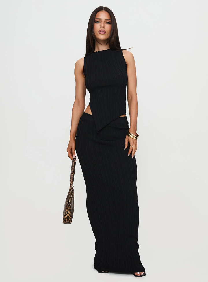 Mirelle | Ribbed Asymmetrical Two-Piece Set
