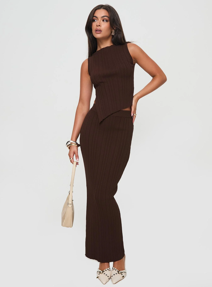 Mirelle | Ribbed Asymmetrical Two-Piece Set