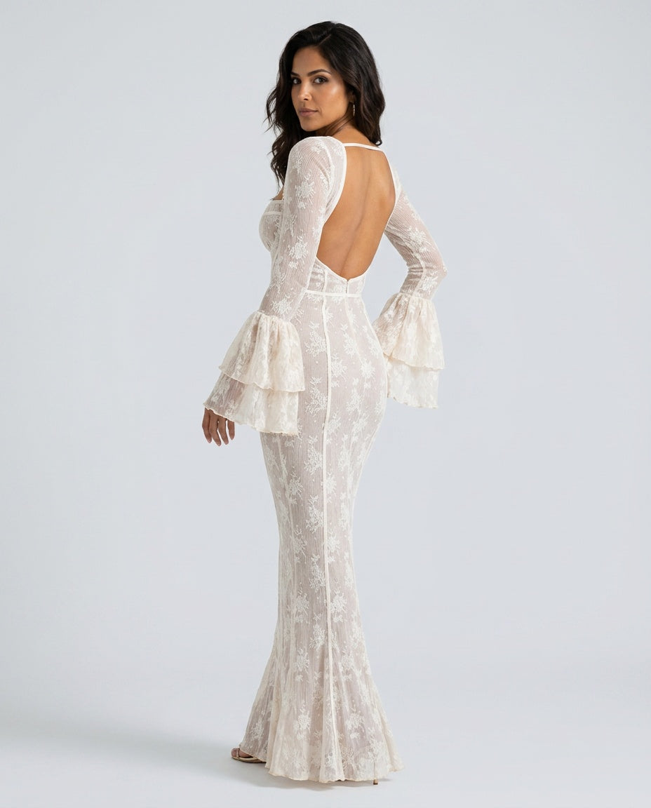 Sylvane | Lace Corset Bodice Maxi Dress