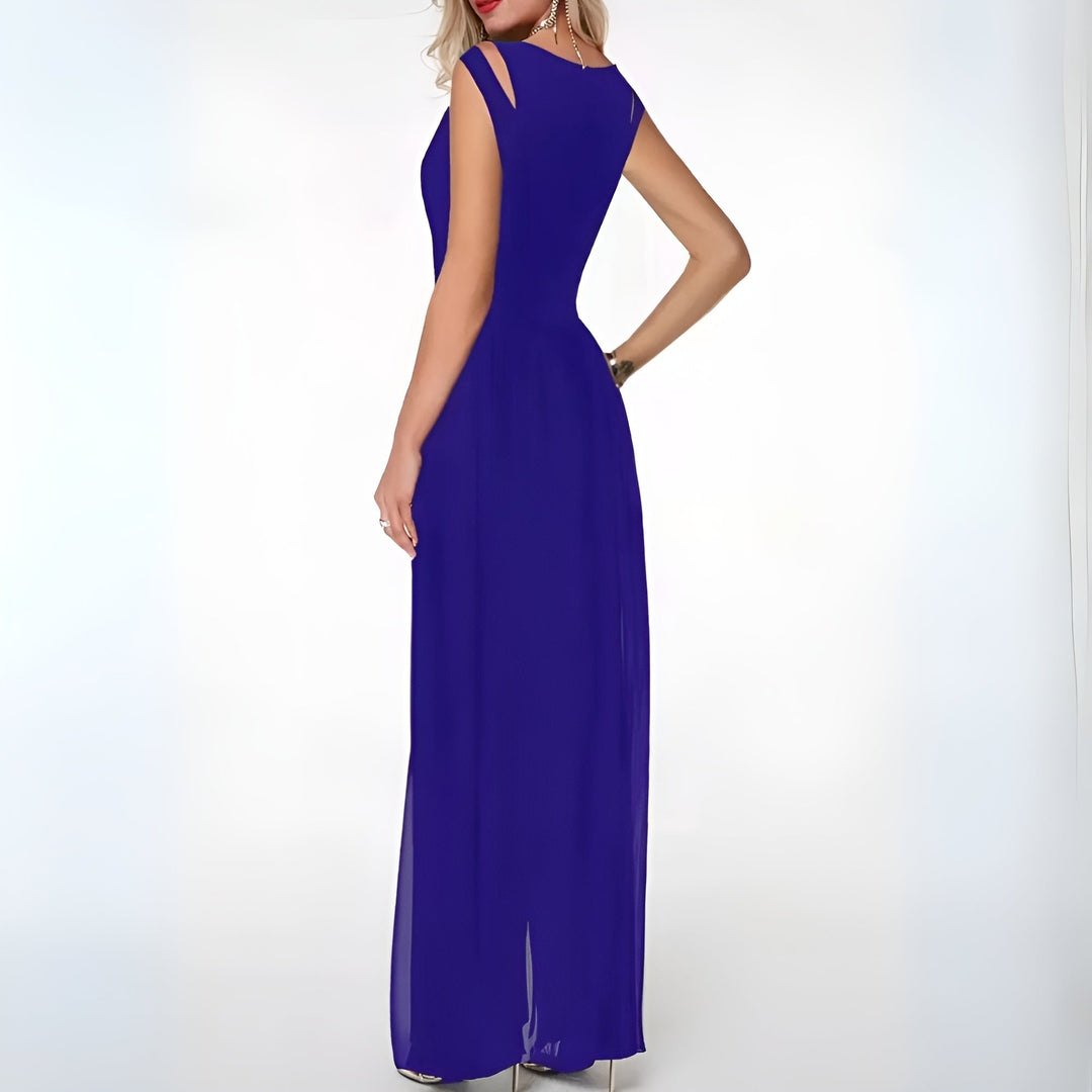 Xenia | Sleeveless Wide-Leg Jumpsuit with Flowy Overlay