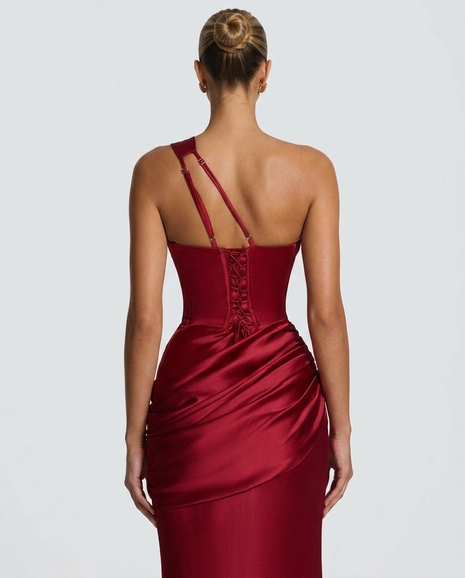 Lena | Cowl Neck Satin-Look Maxi Dress