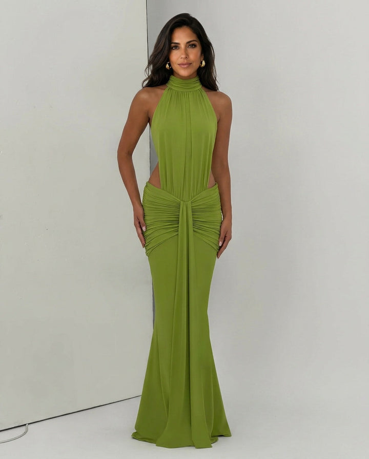 Blair | Halter Neck Backless Maxi Dress