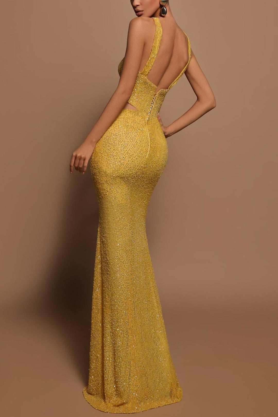 Delphine | Sequin Off-Shoulder Cut-Out Maxi Dress
